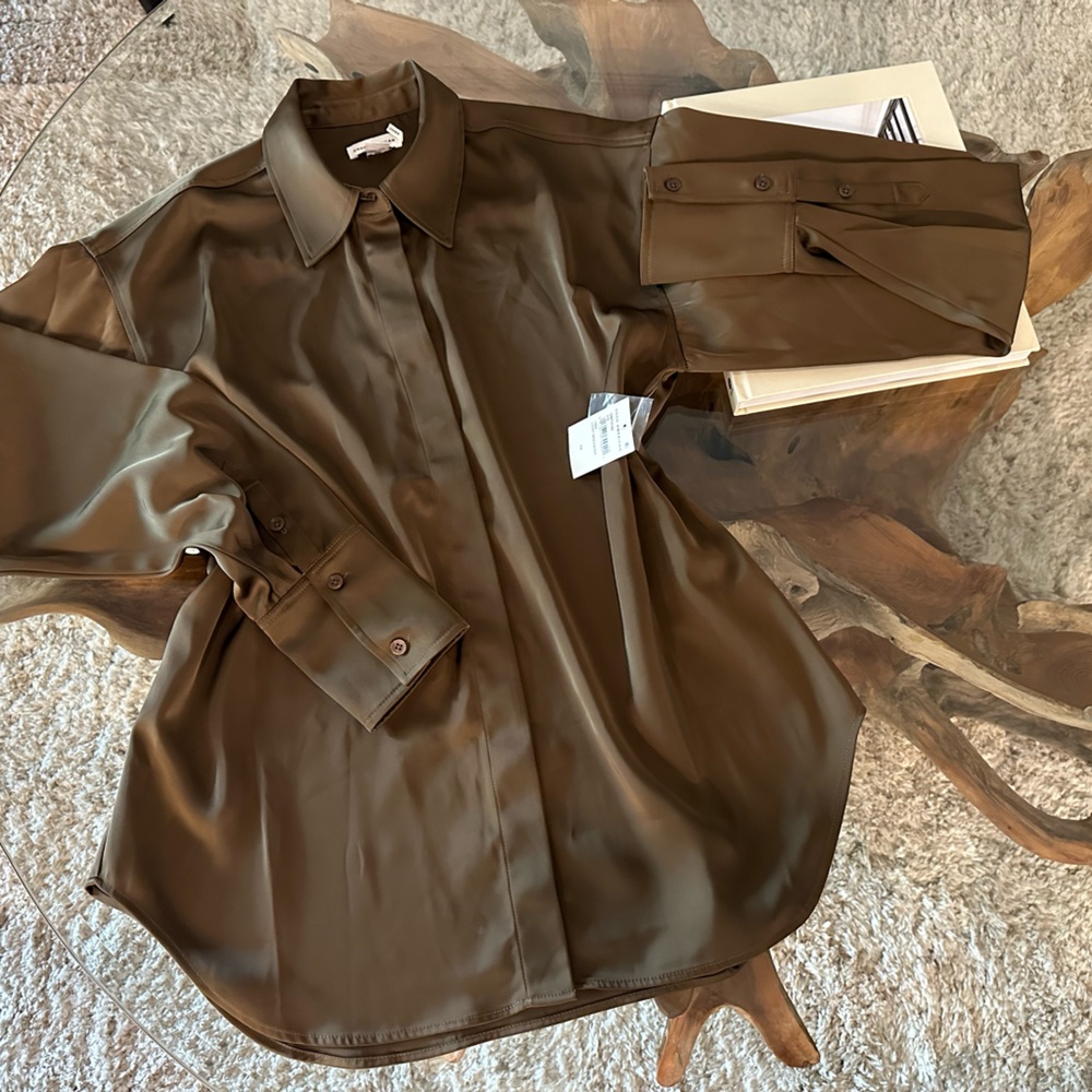 NWT GOOD AMERICAN satin blouse Small